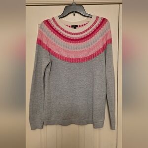 Talbots Rib Yoke Crewneck Sweater Size S